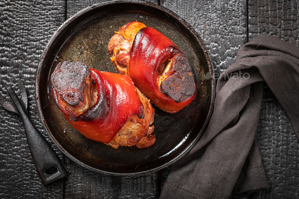 Homemade pork knuckle made of fresh raw meat. - Stock Photo - Images