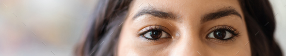 Closeup Of Beautiful Eyes Of Young Arab Woman With No Make Up - Stock Photo - Images