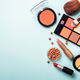 Make up professional cosmetics on blue background. - PhotoDune Item for Sale