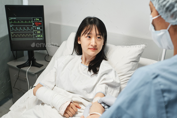 Asian Patient Getting IV Therapy