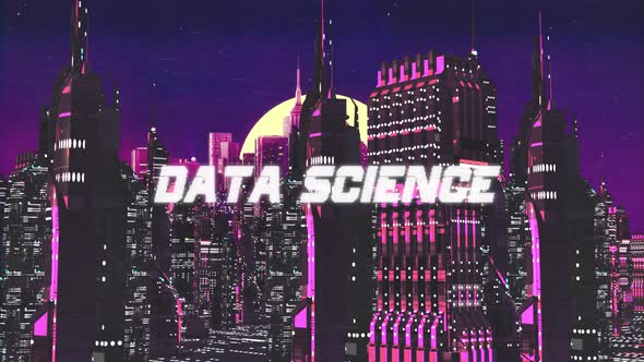 Retro Cyber City Background Data Science alt
