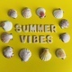SUMER VIBES on yellow background with seashells - PhotoDune Item for Sale