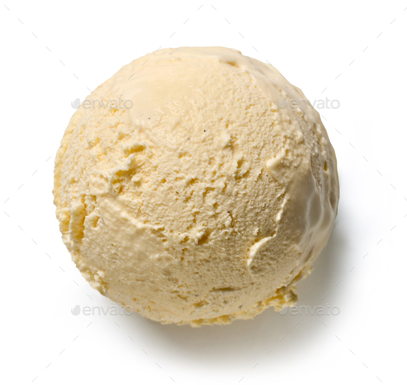 vanilla and chocolate ice cream ball Stock Photo by magone