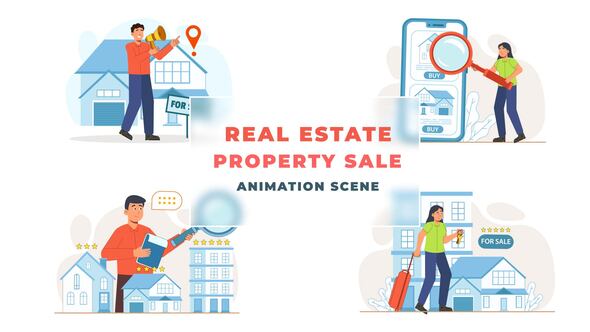 Real Estate Property Sale Animation Scene