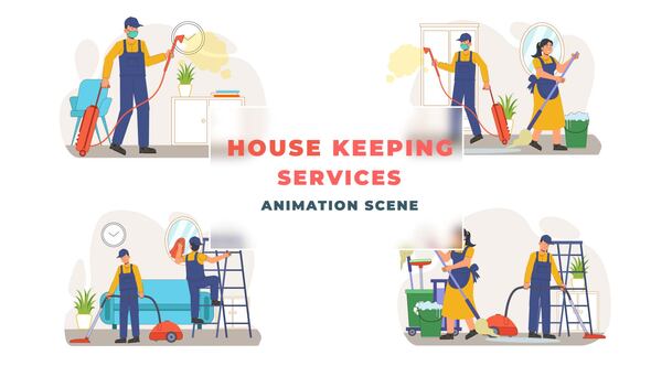 House Keeping Service Animation Scene