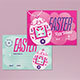 Pink Blue Y2K Easter Egg Hunt Greeting Card