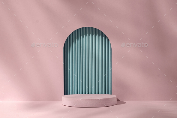 Minimal background 3D podium to show the product in an elegant interior with a niche - Stock Photo - Images
