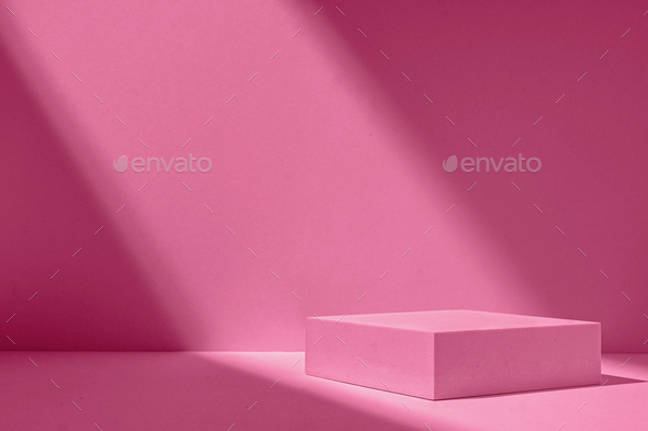 Geometric 3D background and podium for the product and its advertising  - Stock Photo - Images