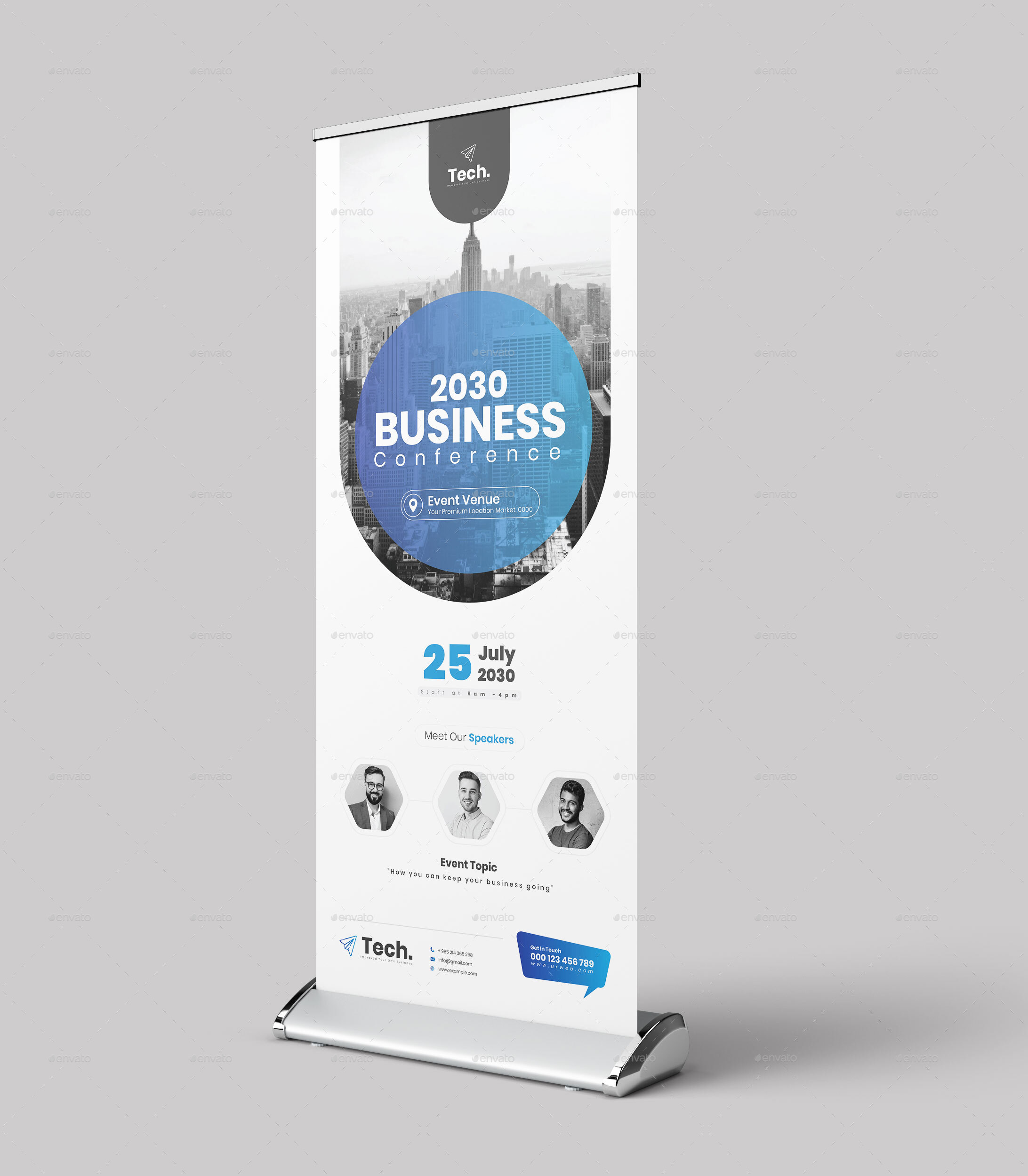 Corporate Business Conference Rollup Banner, Print Templates | GraphicRiver