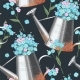 Vector Seamless Pattern with Forget Me Not Flowers