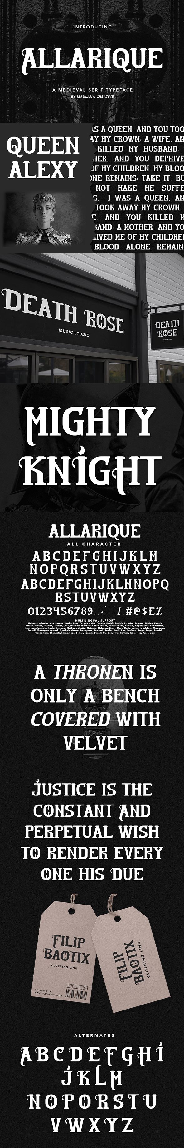 Allarique Medieval Serif Typeface Preview