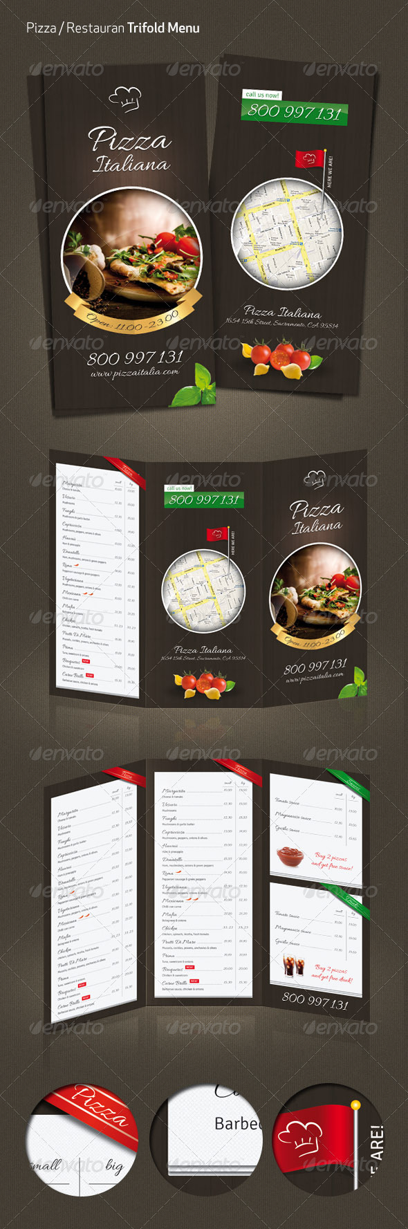 Pizza / Restaurant Menu - Food Menus Print Templates