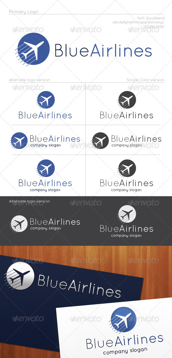 Blue Airlines Logo - Symbols Logo Templates