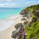 Rocky cliff at the tropical beach of Tulum, Yucatan Peninsula, Mexico. - PhotoDune Item for Sale