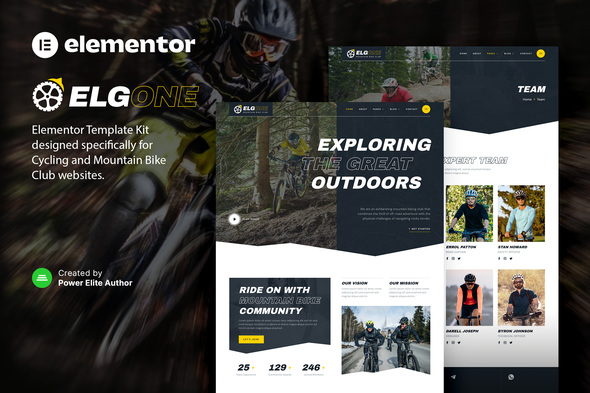 Elgone – Cycling & Mountain Bike Club Elementor Template Kit