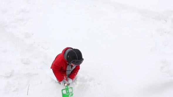 Boy Play In Snow 2