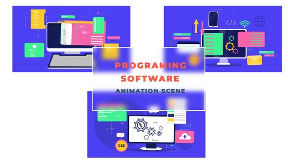 Programming Software Concept Animation