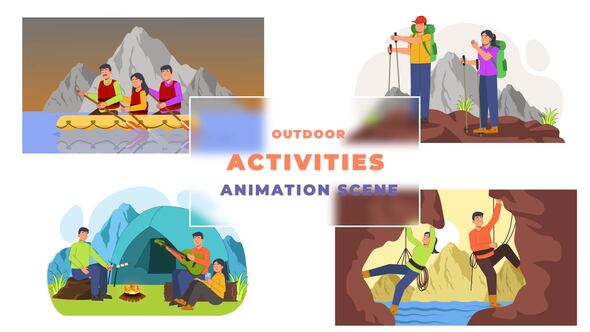 Weekend Outdoor Activities Animation Scene