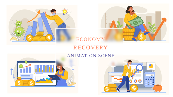Economy Recovery Animation Scene