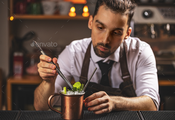 Mix of vodka, ginger beer - Stock Photo - Images