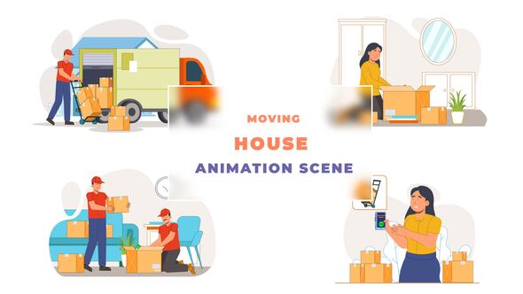 House Shifting Concept Animated Scene