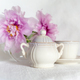 Still life with antique porcelain and gorgeous pink peonies - PhotoDune Item for Sale
