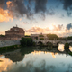 Fiery clouds at sunrise above medieval St. Angelo castle - PhotoDune Item for Sale