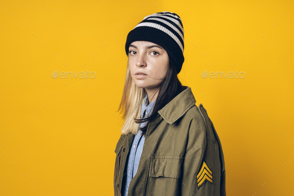 Girl Wearing Hat Portrait - Stock Photo - Images
