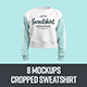 8 Mockups Crop Top Woman Sweatshirt in 3D Style