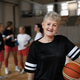 Senior woman posing with basketball ball before womans match. - PhotoDune Item for Sale