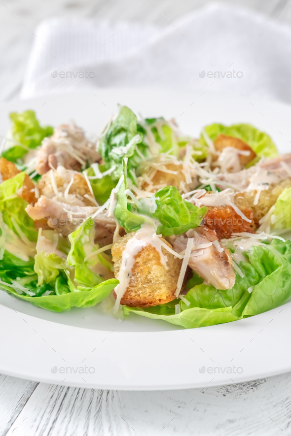 Portion of Caesar salad - Stock Photo - Images