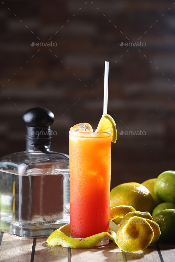 Sunrise is a cocktail made of tequila, orange juice, and grenadine syrup