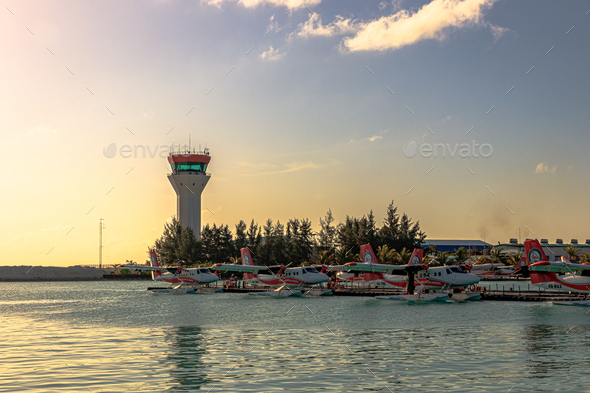 Seaplanes of Maldives international airport.