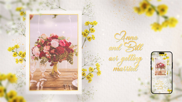 Wedding Invitation Video Displays template preview