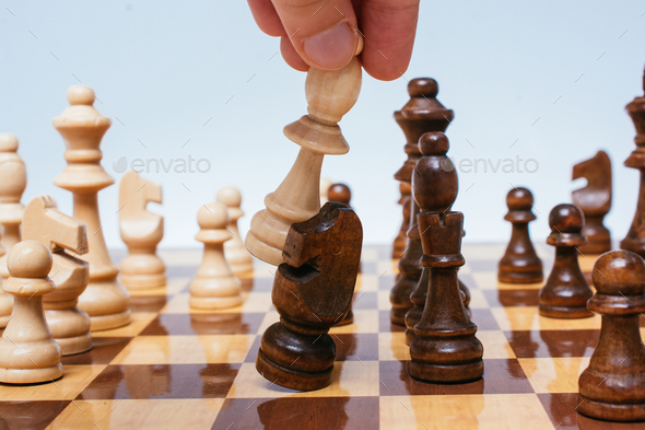 Top Down of Chess Game with Pieces in Starting Position, Moving Closer,  Lifestyle Stock Footage ft. chess & pieces - Envato Elements