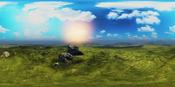VR360 Big Stones From the High Mountain Lies on the Meadow alt