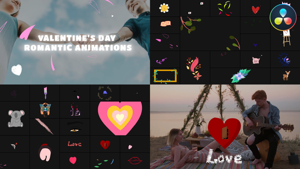 Valentine's Day Romantic Animations for DaVinci Resolve
