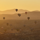 Balloons at dusk in Cappadocia. Famous flight in Goreme. Turkey - PhotoDune Item for Sale