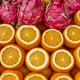 Oranges and dragon fruits detail. Street market fresh food. Delicious - PhotoDune Item for Sale