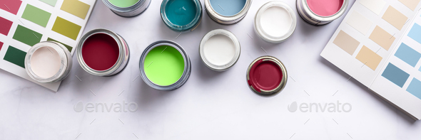 Choosing wall paints - Stock Photo - Images
