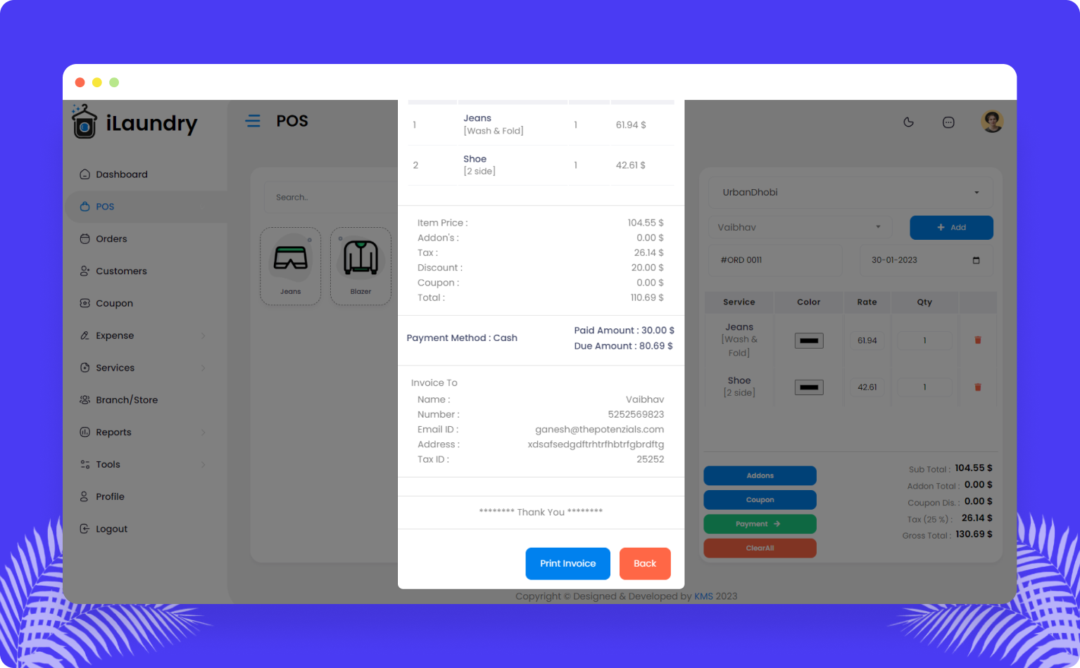 iLaundry Dry Cleaning & Laundry Service Booking with POS Single