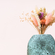 bouquet of dried plants in ceramic vase on pink - PhotoDune Item for Sale