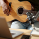 Artist Recording Himself Playing Guitar - PhotoDune Item for Sale