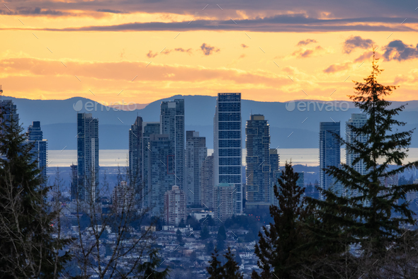 City and Urban Downtown on the West Coast. Vancouver, BC, Canada. - Stock Photo - Images