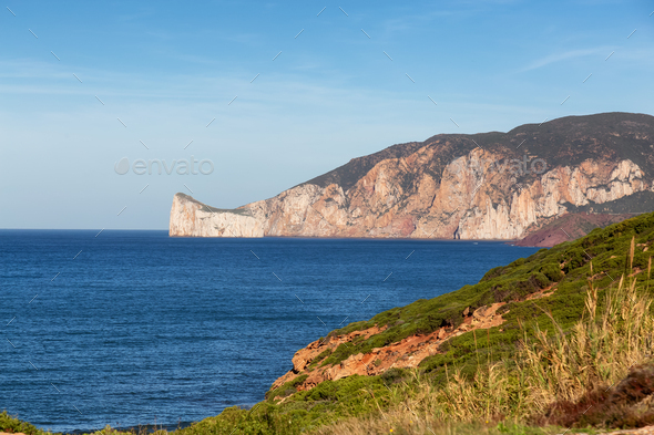 Rocky Cliffs on the Sea Coast. Sardinia, Italy. - Stock Photo - Images