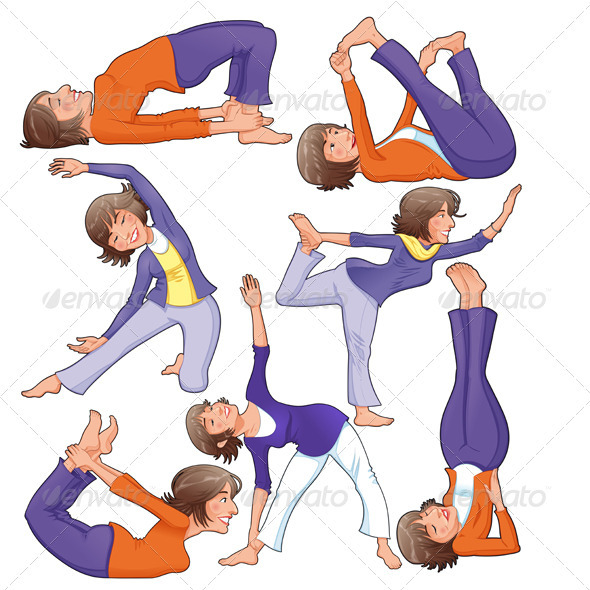 Yoga Positions - Sports/Activity Conceptual