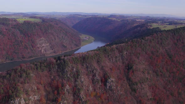 A Section of The Danube Loop in the Fall A Meandering Bend in the River alt