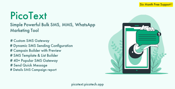 PicoText  Simple Powerful Bulk SMS, MMS, WhatsApp Marketing Tool
