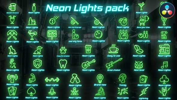 Neon Lights Big Pack for DaVinci Resolve