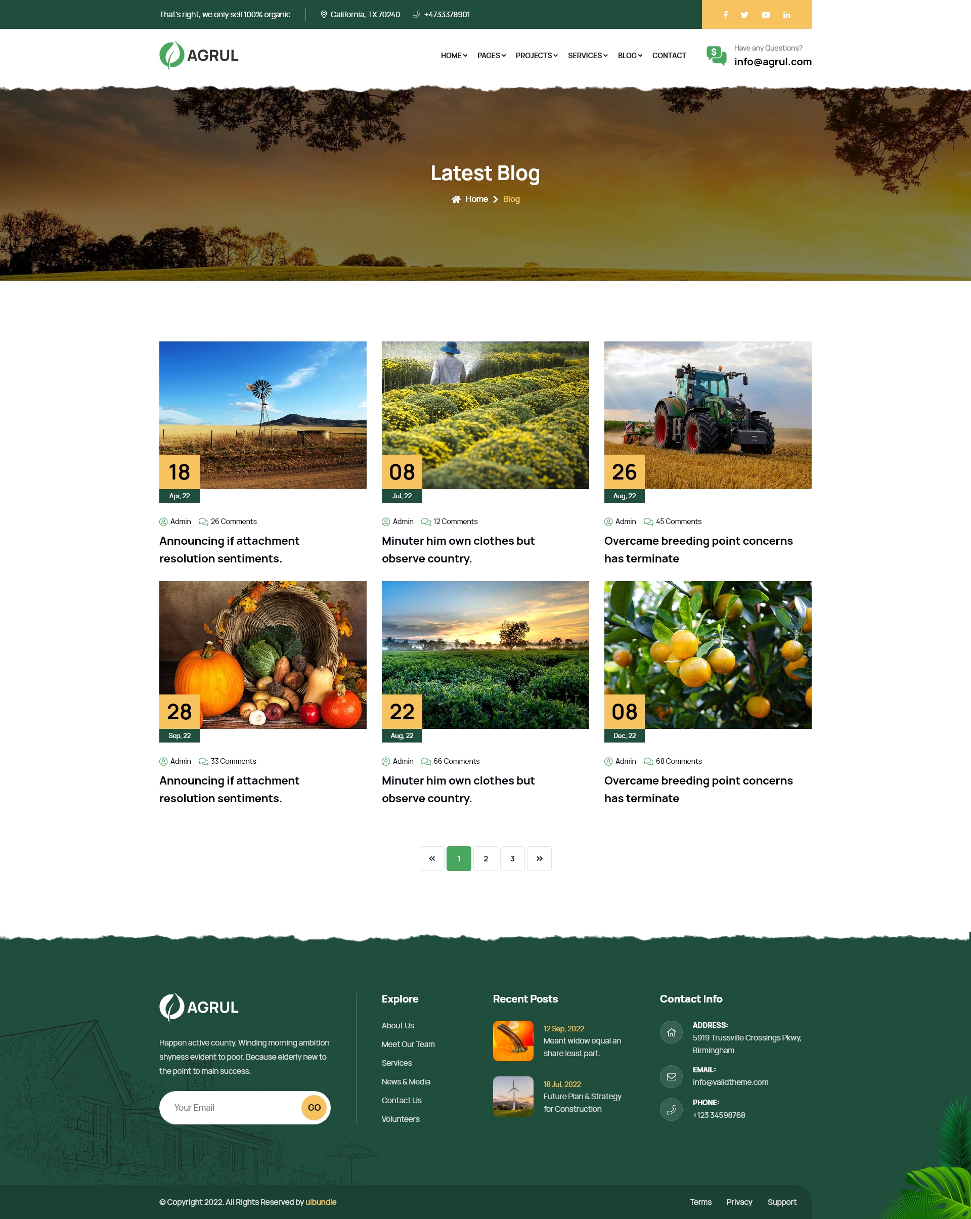 Agrul – Organic Farm Agriculture XD Template by uibundle | ThemeForest